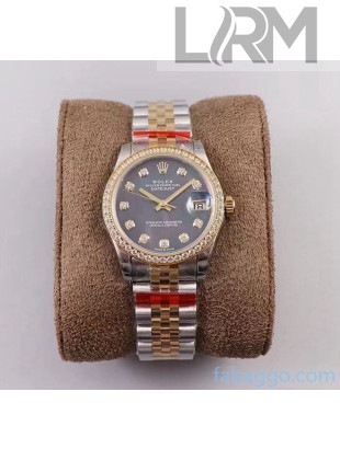 Rolex Datejust Watch With Crystal 31mm Gold/Silver/Black 2021 (Top Quality)