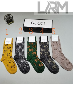 Gucci GG Cotton Sequins Socks 5 Colors 2021