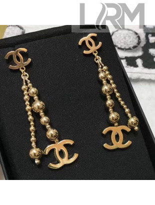 Chanel Chain Earrings Gold 2021 01