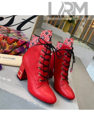 Louis Vuitton Bliss Calfskin Ankle Boots Red 2021 05