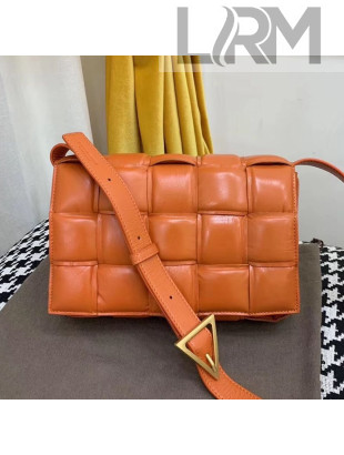 Bottega Veneta Padded Cassette Medium Crossbody Messenger Bag in Paper Calfskin Orange 2019