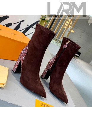 Louis Vuitton Since 1854 Back Suede Ankle Boots Brown/Burgundy 2021