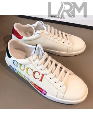 Gucci Ace Sneaker with Multicolor Gucci Logo White 2019(For Women and Men)