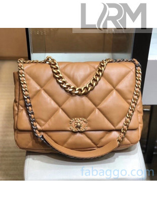Chanel Quilted Goatskin Chanel 19 Maxi Flap Bag AS1162 Dark Beige 2020 Top Quality