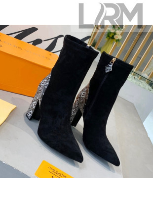 Louis Vuitton Since 1854 Back Suede Ankle Boots Black/Grey 2021