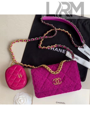 Chanel 19 Tweed Wallet on Chain WOC and Coin Purse AP0985 Purple 2019