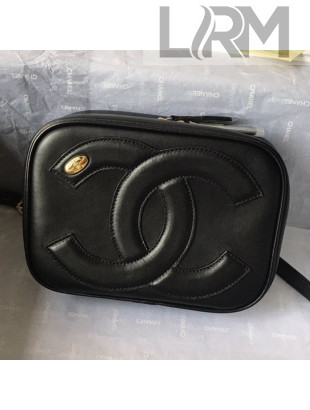 Chanel Oversize CC Logo Lambskin Zipped Belt Bag/Waist Bag Black 2019