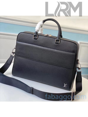 Louis Vuitton Alex Briefcase in Taiga Cowhide Leather Black M30440 2020