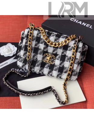 Chanel 19 Tweed Small Flap Bag Black/White AS1160 2019