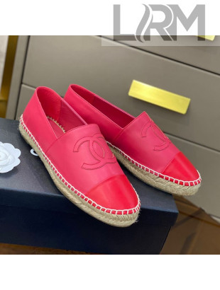 Chanel CC Lambskin Espadrilles Pink/Red 2021 05