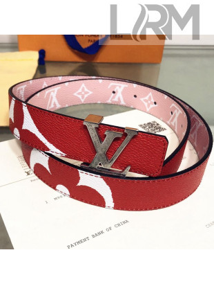 Louis Vuitton Giant Monogram LV Iconic 30mm Reversible Belt M0151U Red/Pink/Silver 2019