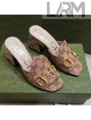 Gucci GG Canvas Slide Sandal with Horsebit 7cm Beige 2021