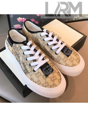 Gucci GG Canvas Lace-up Platform Sneakers Khaki 2019