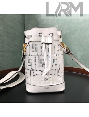 Fendi Mini Transparent Mon Tresor bucket Bag White 20199