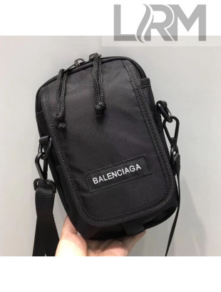 Balenciaga Explorer Canvas Phone Crossbody Pouch Black 2019 