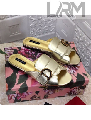 Dolce&Gabbana DG Flat Mules Gold 2021