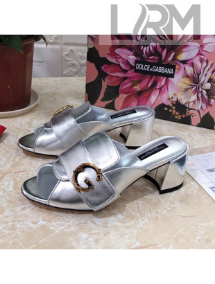 Dolce&Gabbana DG Heel Mules 6.5cm Silver 2021
