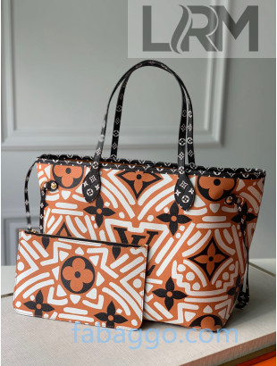 Louis Vuitton LV Crafty Neverfull MM Tote Bag M56584 Caramel Brown 2020