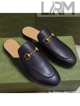 Gucci Leather Princetown Slipper with Horsebit Black 2021