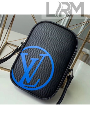 Louis Vuitton Men's Danube PM Epi Leather Shoulder Bag M55120 Black/Blue 2019