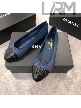 Chanel Lambskin Leather Ballerinas Blue/Black 2019