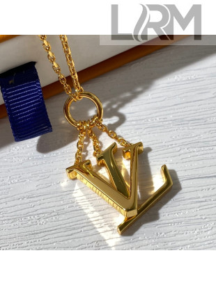 Louis Vuitton LV Pendant Necklace Gold 2021 38