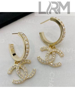 Chanel CC Hoop Earrings Gold 2021 02