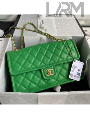 Chanel Grained Calfskin Large Square Flap Bag AS2358 Green 2021
