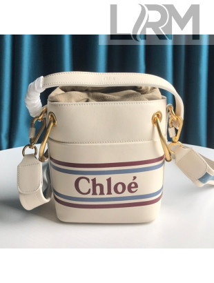 Chloe Roy Smooth Calfskin Bucket Bag White 2021