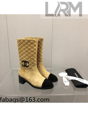 Chanel Suede Short Boots 4.5cm Beige 2021 1111111