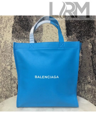 Balen...ga Leather Shopping Tote Blue F/W 2018