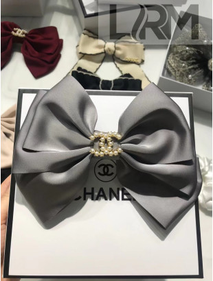 Chanel Bow Headband Hair Accessory Grey 2021 19