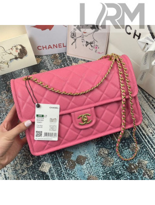 Chanel Grained Calfskin Large Square Flap Bag AS2358 Pink 2021