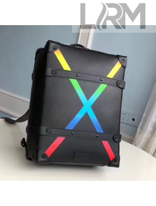 Louis Vuitton Men's Soft Trunk Rainbow Cross Backpack M30337 Black 2019