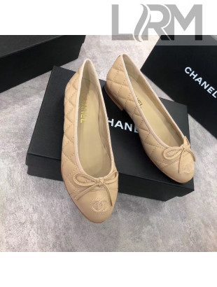 Chanel Quilting Lambskin Leather Ballerinas Nude 2019