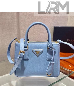 Prada Galleria Saffiano Leather Micro Bag 1BA906 Blue 2020