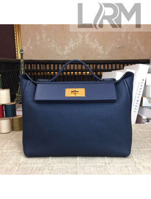Hermes Original Togo And Swift Leather Kelly 24/24 Bag Royal Blue 2018 (Gold Hardware)
