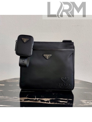Prada Re-Nylon and Saffiano Leather Shoulder Bag 2VH118 Black 2020