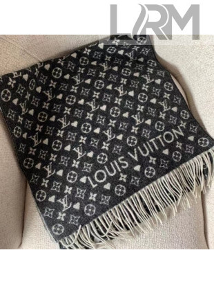 Louis Vuitton Game On Monogram Wool Scarf 45x180cm Black 2021
