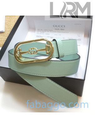 Gucci Leather Belt 30mm with GG Horsebit Green 2020