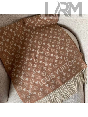 Louis Vuitton Game On Monogram Wool Scarf 45x180cm Light Brown 2021