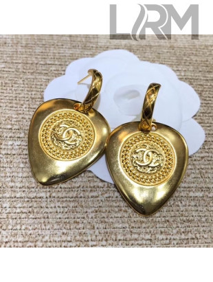 Chanel Brass Heart Earrings 35 2020