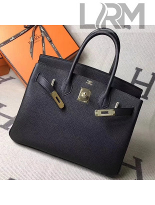 Hermes Original Togo Leather Birkin 25/30/35 Handbag Black (Gole-tone Hardware)