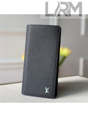 Louis Vuitton Men's Brazza Grained Leather Wallet with Silver LV Emblem M30285 Black 2020
