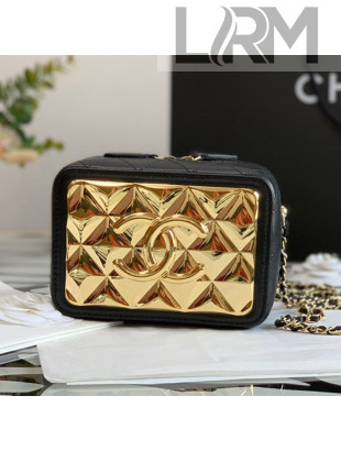 Chanel Lambskin & Gold Metal Clutch with Chain AP2393 Black 2021