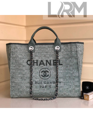 Chanel Deauville Large Shopping Bag Gray 2021 01