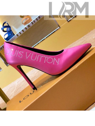 Louis Vuitton Call Back Silk Crystal Signature High-Heel Pump Bright Pink 2019