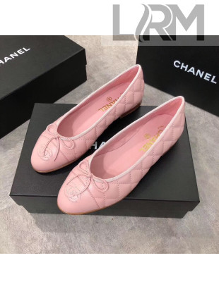 Chanel Quilting Lambskin Leather Ballerinas Pink 2019 