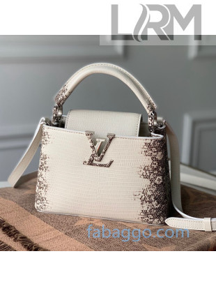 Louis Vuitton Capucines Mini in Lizard Leather M48865 Snow White 2020