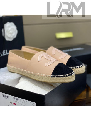 Chanel Embroidered CC Lambskin Espadrilles Nude 2021 31